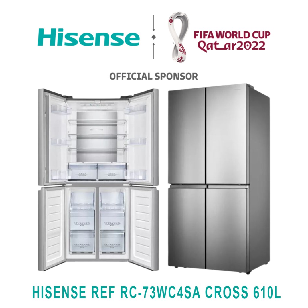 REFRIGERATEUR HISENSE SIDE BY SIDE 4PORTES 610LITRES CROSS RC73WC4SA REFRIGERATEUR HISENSE SIDE BY SIDE 4PORTES 610LITRES CROSS RC73WC4SA