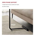 Table d'appoint ovale en forme de C en boit et metal -45 x 30 x 60 cm