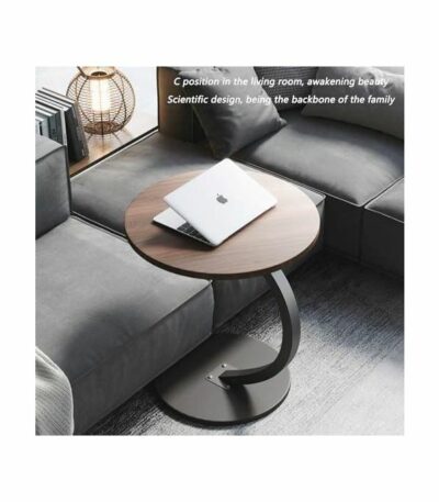 Table d'appoint ronde en C - Table de chevet - Table basse - Table de salle à manger - Table ronde de style scandinave - Facile à assembler - Petite et légère - Gain de place...