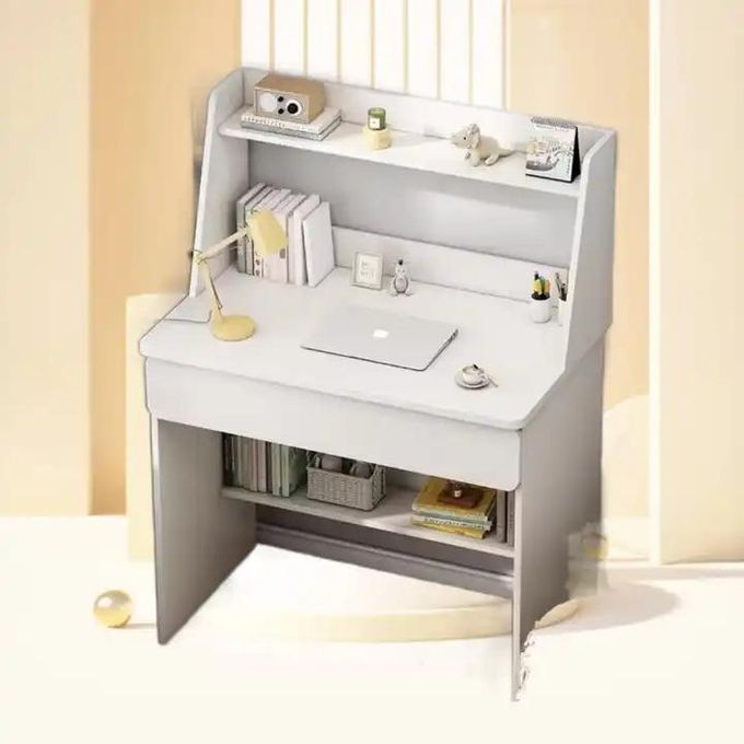 Table Multifonctions avec Etagères pour Ordinateur / Bureau / Etude - Blanc Table Multifonctions avec Etagères pour Ordinateur / Bureau / Etude - Blanc