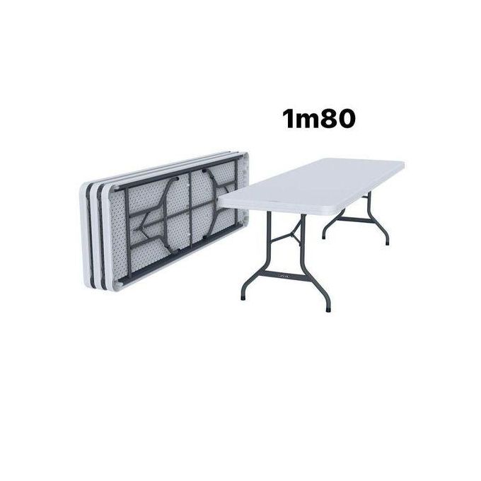 Table Pliable 1,80 Mètres en plastique avec pieds en métal - 4 pieds Table Pliable 1,80 Mètres en plastique avec pieds en métal - 4 pieds