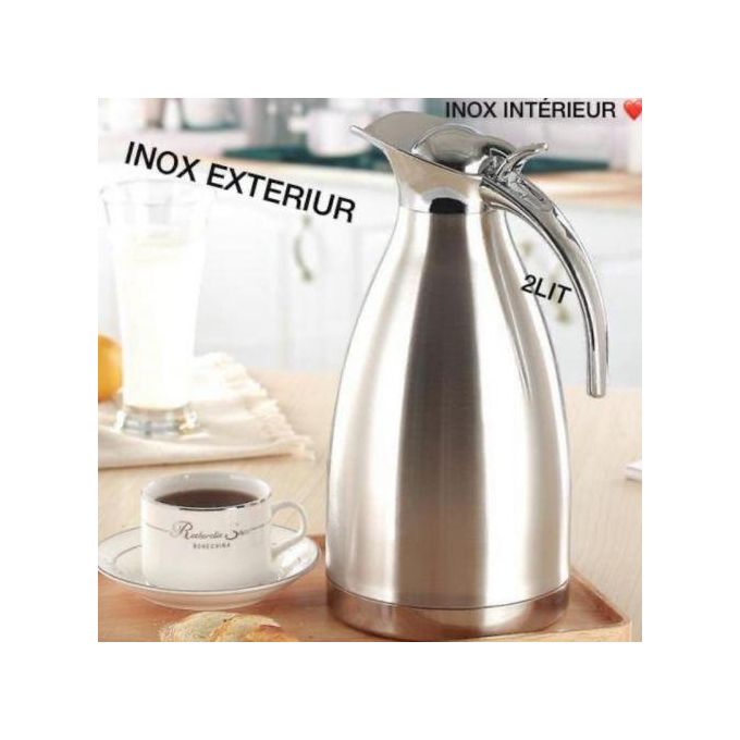 Thermos inox et noir 2 LITRES Thermos inox et noir 2 LITRES