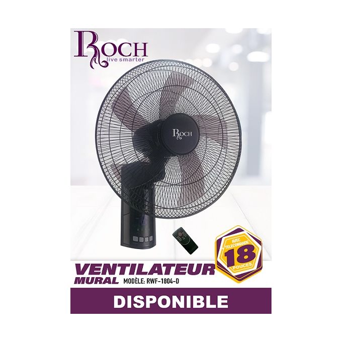 Ventilateur Mural 18″ Avec Télécommande – RWF-1805R-D - noir Ventilateur Mural 18″ Avec Télécommande – RWF-1805R-D - noir