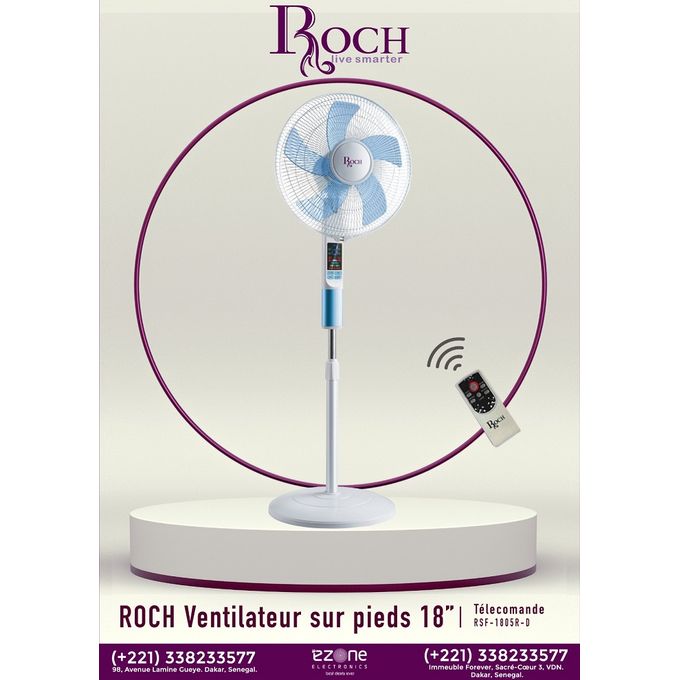 VENTILATEUR ROCH SUR PIED 18 POUCES RSF-1805R-D Elice Noir VENTILATEUR ROCH SUR PIED 18 POUCES RSF-1805R-D Elice Noir