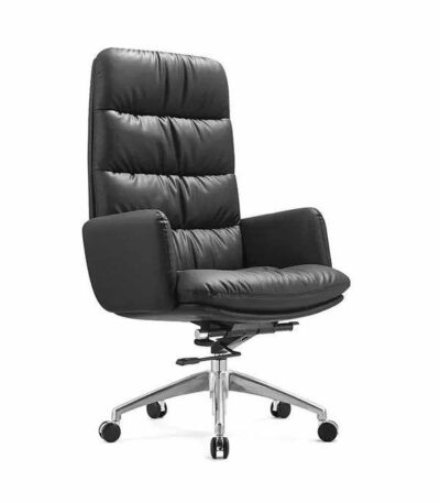 Fauteuil Ministre en Simili Cuir Noir